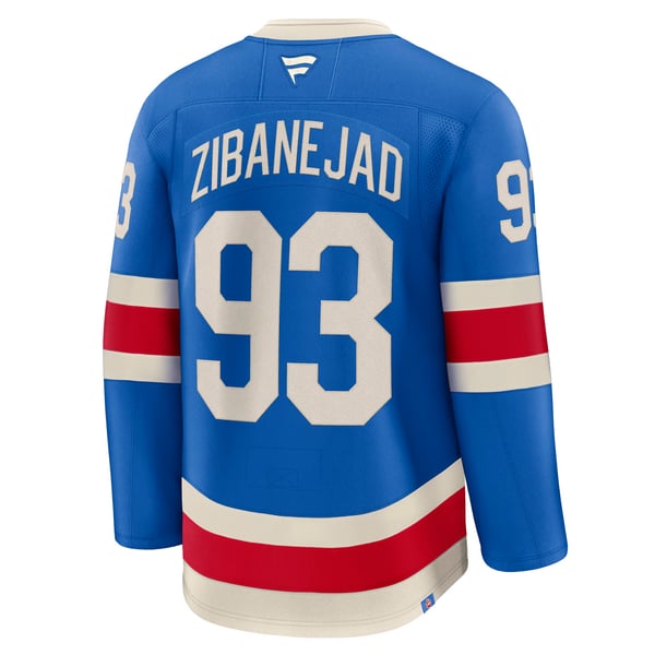 Men's New York Rangers Mika Zibanejad Fanatics Blue Centennial Premium Jersey - Image 4
