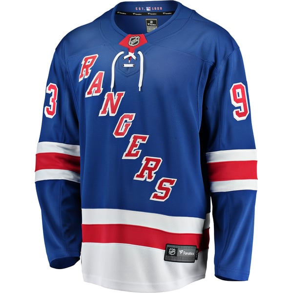 Men's New York Rangers Mika Zibanejad Fanatics Blue Home Breakaway Player Jersey - Image 3