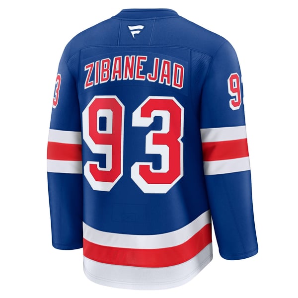 Men's New York Rangers Mika Zibanejad Fanatics Blue Home Premium Jersey - Image 4
