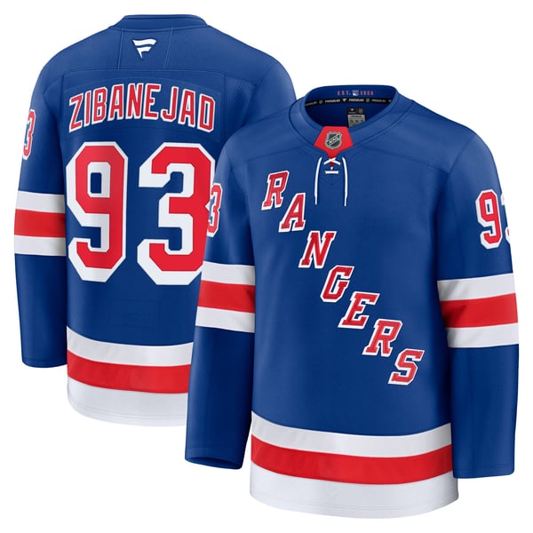 Men's New York Rangers Mika Zibanejad Fanatics Blue Home Premium Jersey - Image 1