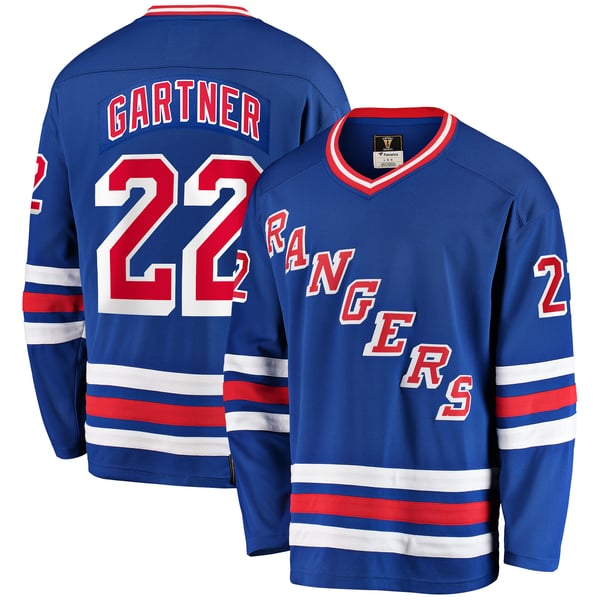 Men's New York Rangers Mike Gartner Fanatics Blue Premier Breakaway Retired Player Jersey - Image 2