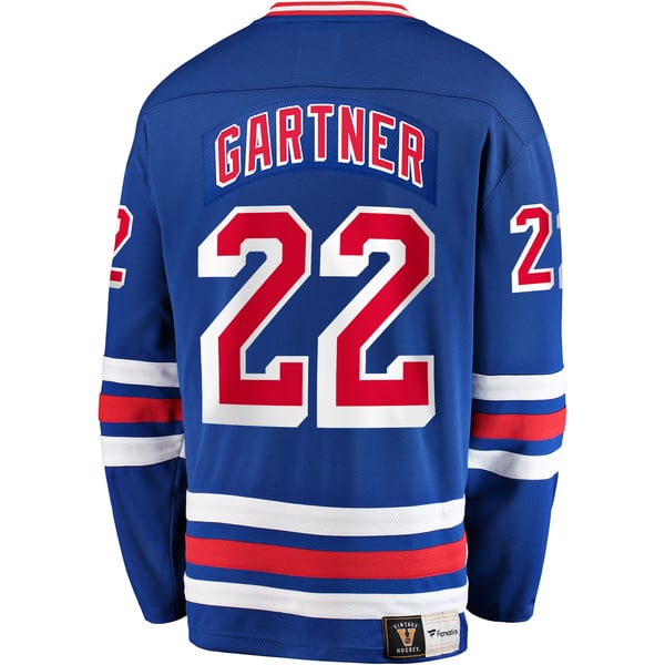 Men's New York Rangers Mike Gartner Fanatics Blue Premier Breakaway Retired Player Jersey - Image 4