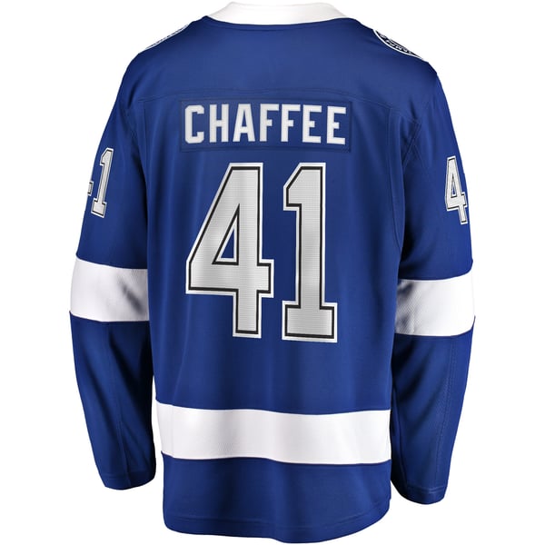 Men's Tampa Bay Lightning Mitchell Chaffee Fanatics Blue Home Premier Breakaway Player Jersey - Image 4