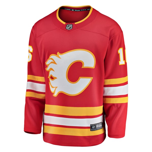 Men's Calgary Flames Morgan Frost Fanatics Red Home Breakaway Jersey - Image 3