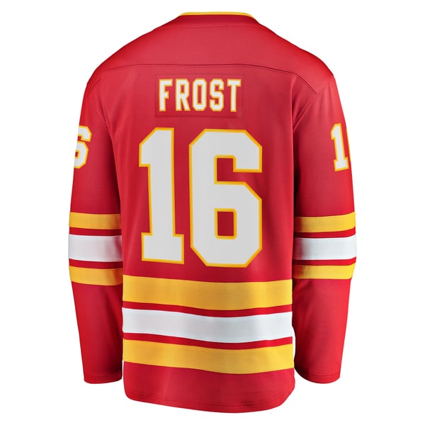 Men's Calgary Flames Morgan Frost Fanatics Red Home Breakaway Jersey - Image 4