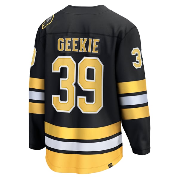 Men's Boston Bruins Morgan Geekie Fanatics Black Home Breakaway Player Jersey