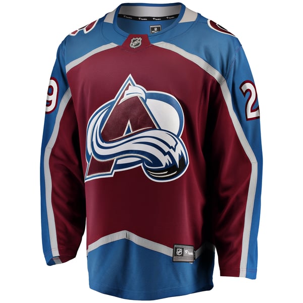 Men's Colorado Avalanche Nathan MacKinnon Fanatics Burgundy Home Breakaway Jersey - Image 3