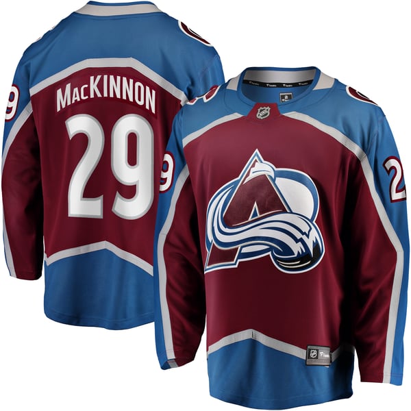 Men's Colorado Avalanche Nathan MacKinnon Fanatics Burgundy Home Breakaway Jersey - Image 1