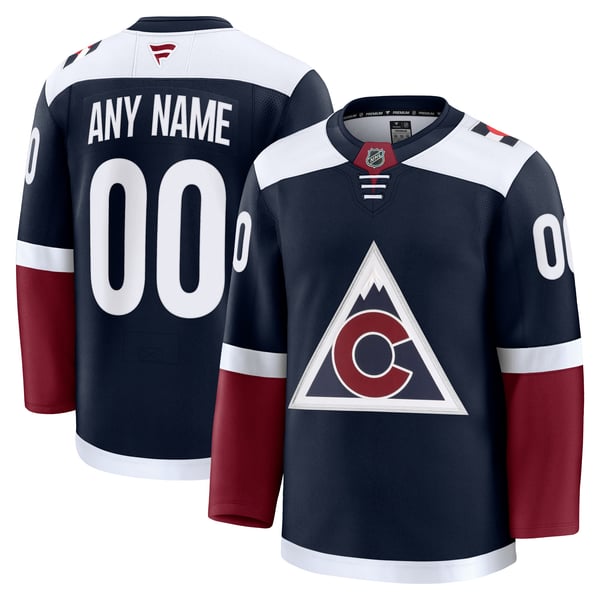 Men's Colorado Avalanche Fanatics Navy Alternate Premium Custom Jersey - Image 2