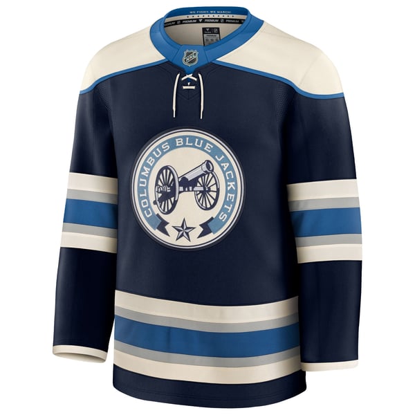 Men's Columbus Blue Jackets Fanatics Navy Alternate Premium Jersey - Image 3