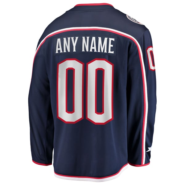 Men's Columbus Blue Jackets Fanatics Navy Home Breakaway Custom Jersey - Image 4
