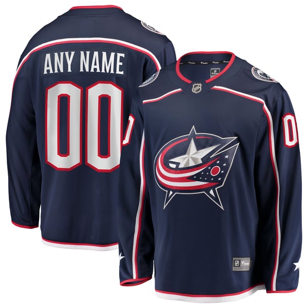 Men's Columbus Blue Jackets Fanatics Navy Home Breakaway Custom Jersey - Image 1