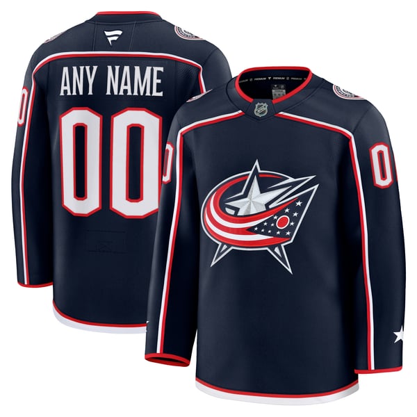 Men's Columbus Blue Jackets Fanatics Navy Home Premium Custom Jersey - Image 2