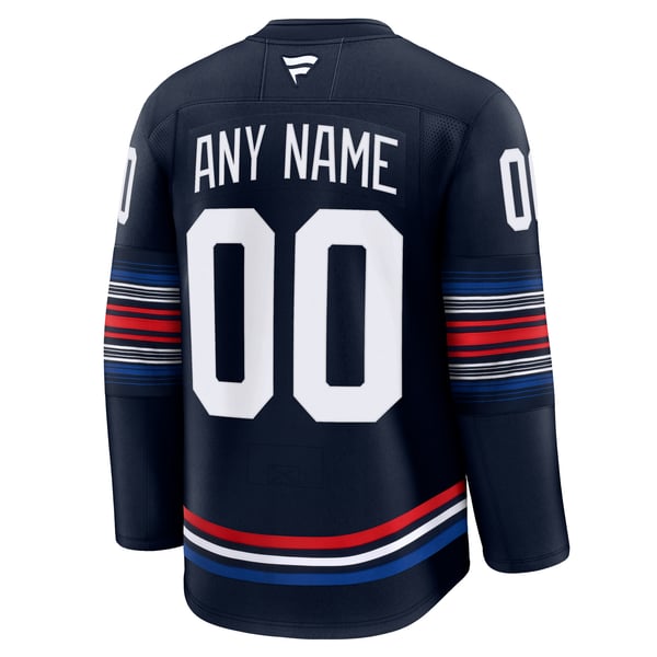 Men's New York Rangers Fanatics Navy Alternate Premium Custom Jersey - Image 4