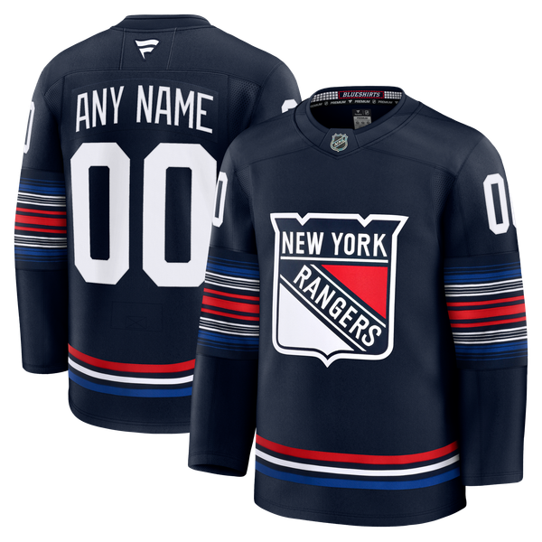 Men's New York Rangers Fanatics Navy Alternate Premium Custom Jersey - Image 1