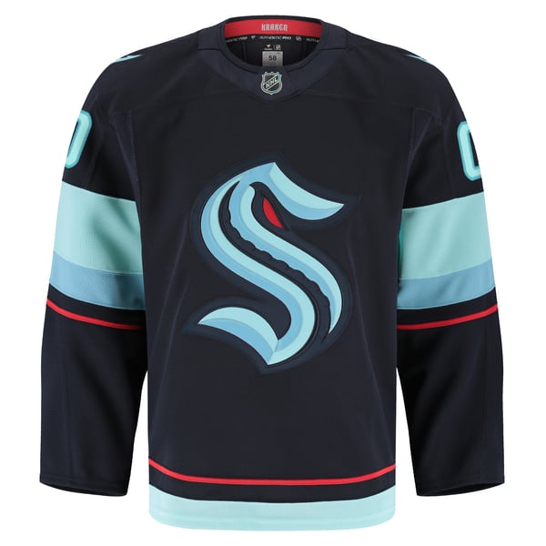 Men's Seattle Kraken Fanatics Navy Home Authentic Pro Custom Jersey - Image 3