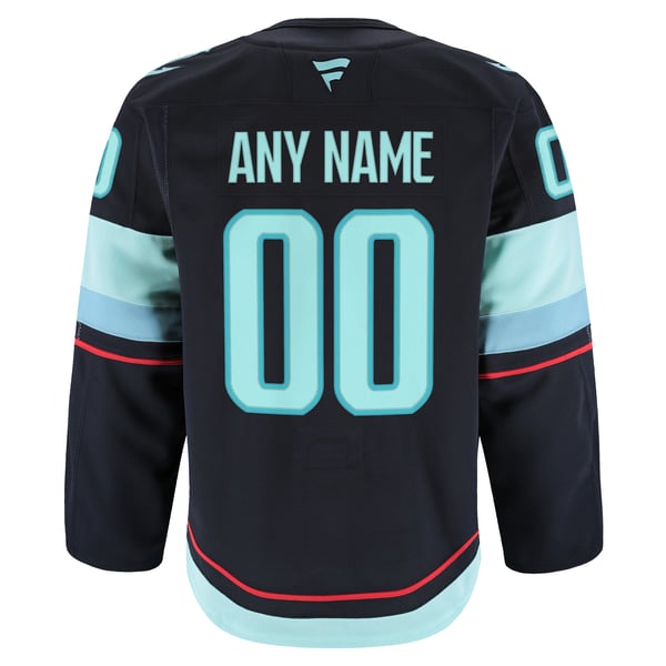 Men's Seattle Kraken Fanatics Navy Home Authentic Pro Custom Jersey - Image 4