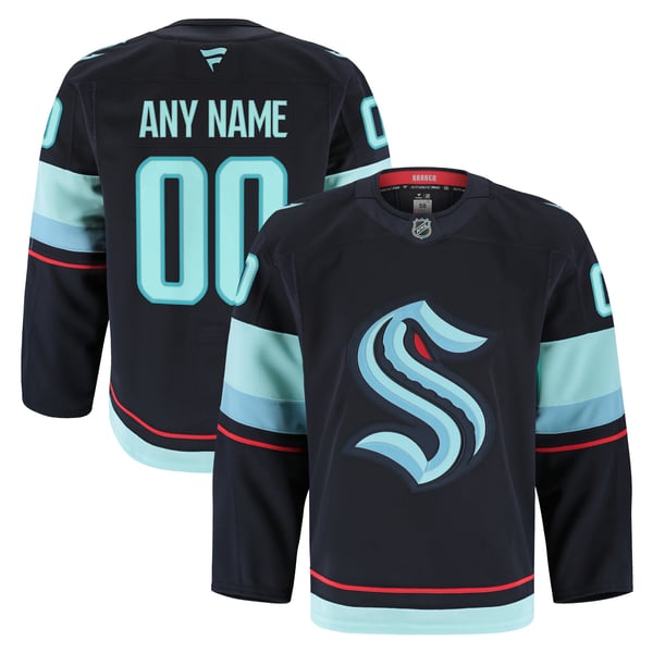 Men's Seattle Kraken Fanatics Navy Home Authentic Pro Custom Jersey - Image 1