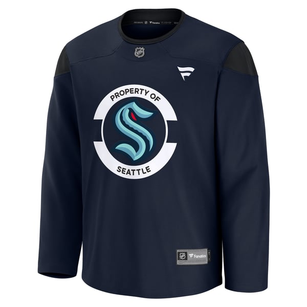Men's Seattle Kraken Fanatics Navy Practice Jersey - Image 3