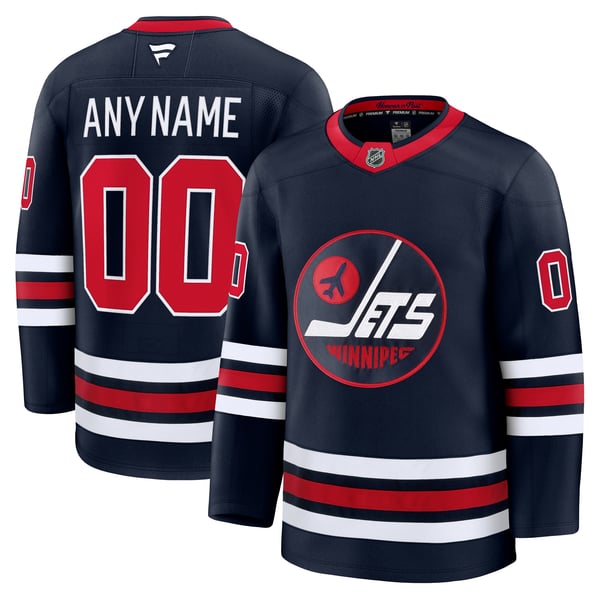Men's Winnipeg Jets Fanatics Navy Alternate Premium Custom Jersey - Image 2