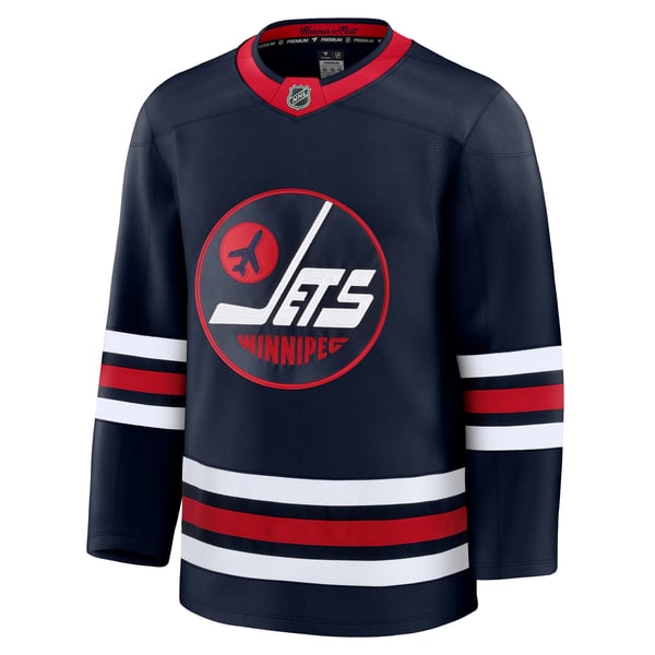 Men's Winnipeg Jets Fanatics Navy Alternate Premium Jersey - Image 3