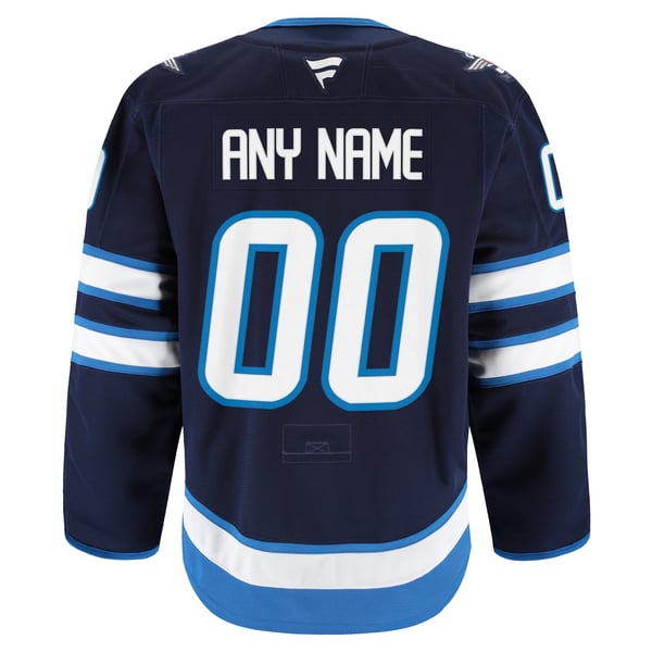 Men's Winnipeg Jets Fanatics Navy Home Authentic Pro Custom Jersey - Image 4