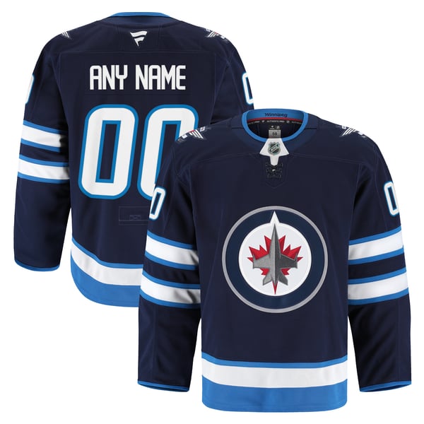 Men's Winnipeg Jets Fanatics Navy Home Authentic Pro Custom Jersey - Image 1