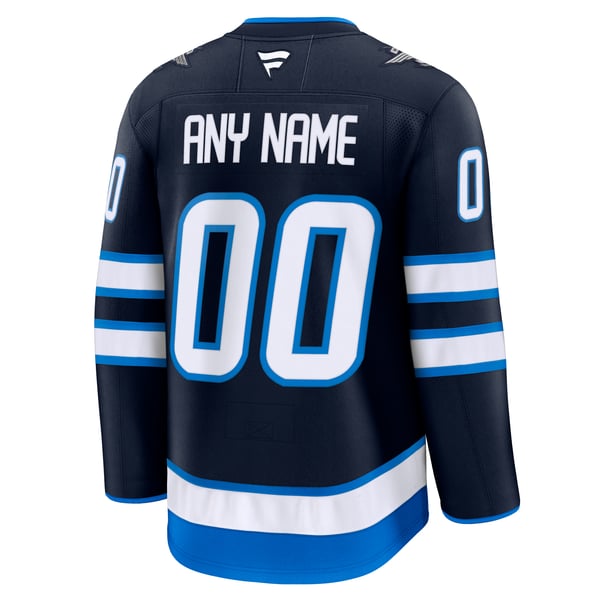 Men's Winnipeg Jets Fanatics Navy Home Premium Custom Jersey - Image 4