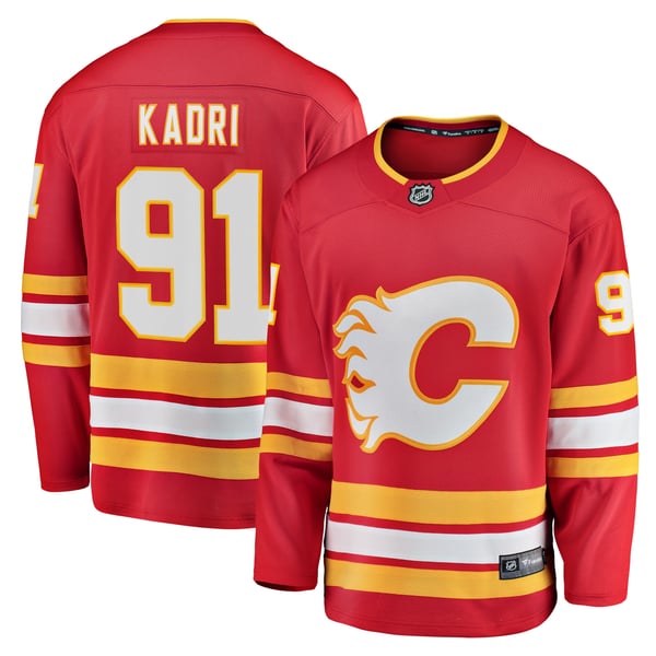 Men's Calgary Flames Nazem Kadri Fanatics Red Home Breakaway Player Jersey - Image 1