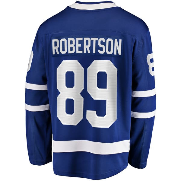 Men's Toronto Maple Leafs Nicholas Robertson Fanatics Blue Home Premier Breakaway Player Jersey - Image 4