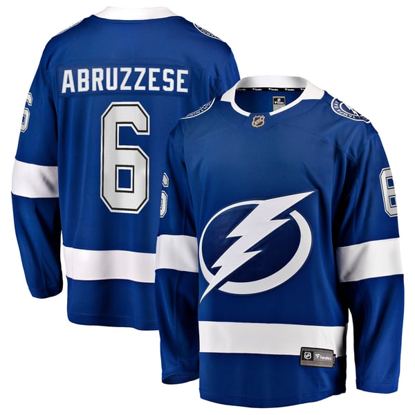 Men's Tampa Bay Lightning Nick Abruzzese Fanatics Blue Home Breakaway Jersey - Image 2
