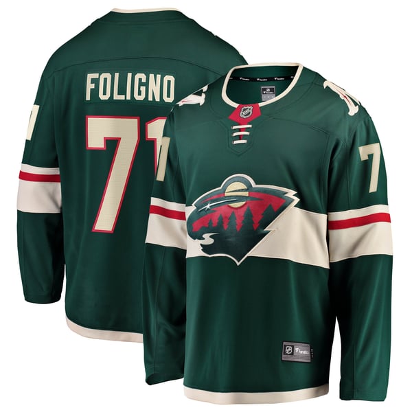 Men's Minnesota Wild Nick Foligno Fanatics Green Home Breakaway Jersey - Image 2