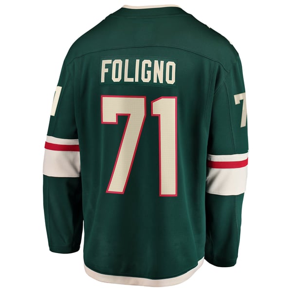 Men's Minnesota Wild Nick Foligno Fanatics Green Home Breakaway Jersey - Image 4