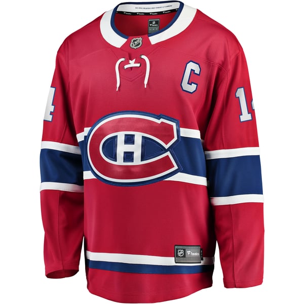 Men's Montreal Canadiens Nick Suzuki Fanatics Red Home Captain Patch Breakaway Player Jersey - Image 3