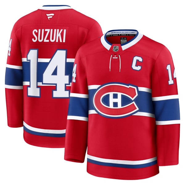 Men's Montreal Canadiens Nick Suzuki Fanatics Red Home Premium Jersey - Image 2