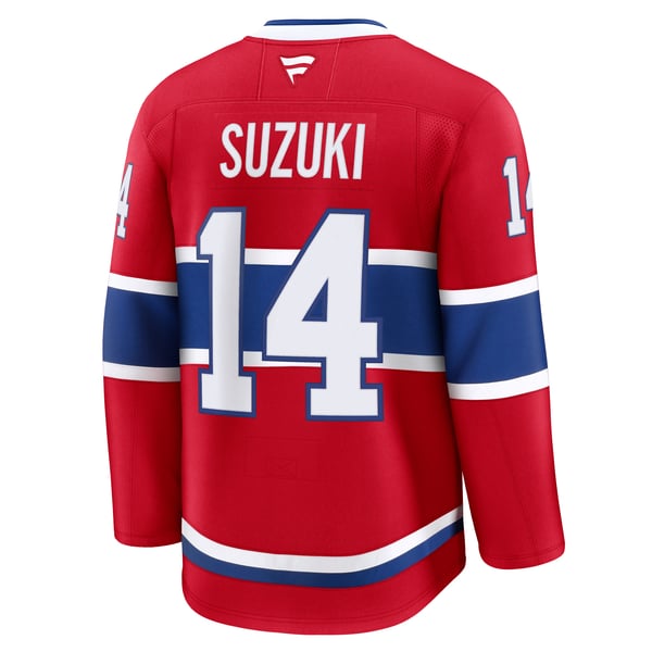 Men's Montreal Canadiens Nick Suzuki Fanatics Red Home Premium Jersey - Image 4