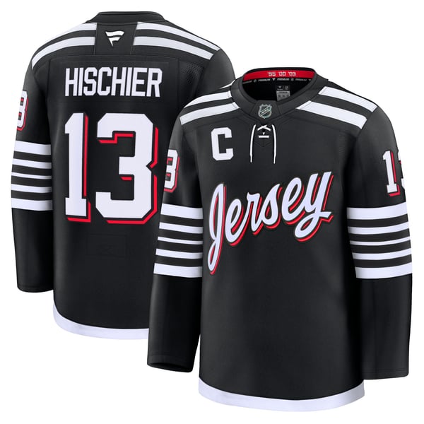 Men's New Jersey Devils Nico Hischier Fanatics Black Alternate Premium Jersey - Image 1