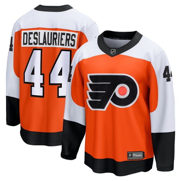 Men's Philadelphia Flyers Nicolas Deslauriers Fanatics Orange Home Breakaway Jersey - Image 2