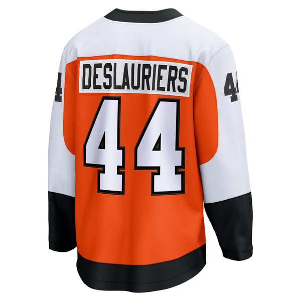 Men's Philadelphia Flyers Nicolas Deslauriers Fanatics Orange Home Breakaway Jersey - Image 4