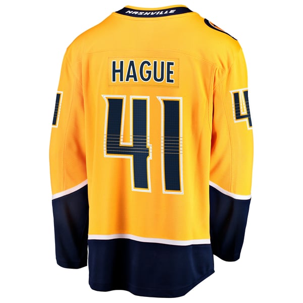 Men's Nashville Predators Nicolas Hague Fanatics Gold Home Breakaway Jersey - Image 4