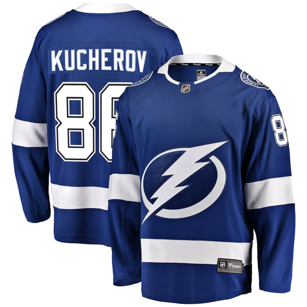 Men's Tampa Bay Lightning Nikita Kucherov Fanatics Blue  Breakaway Jersey - Image 2