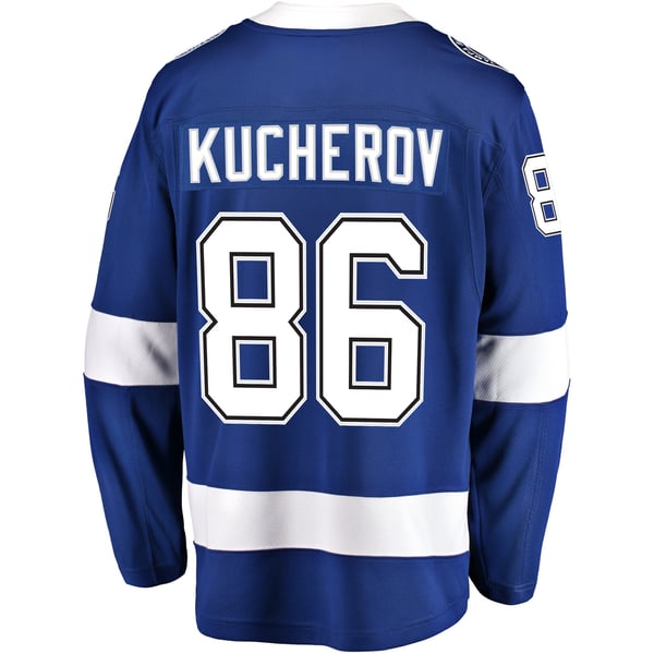 Men's Tampa Bay Lightning Nikita Kucherov Fanatics Blue  Breakaway Jersey - Image 4