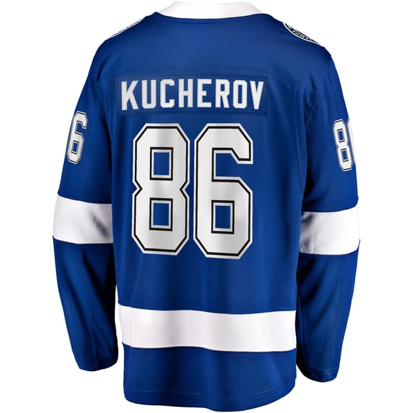 Men's Tampa Bay Lightning Nikita Kucherov Fanatics Blue Home Breakaway Jersey - Image 4