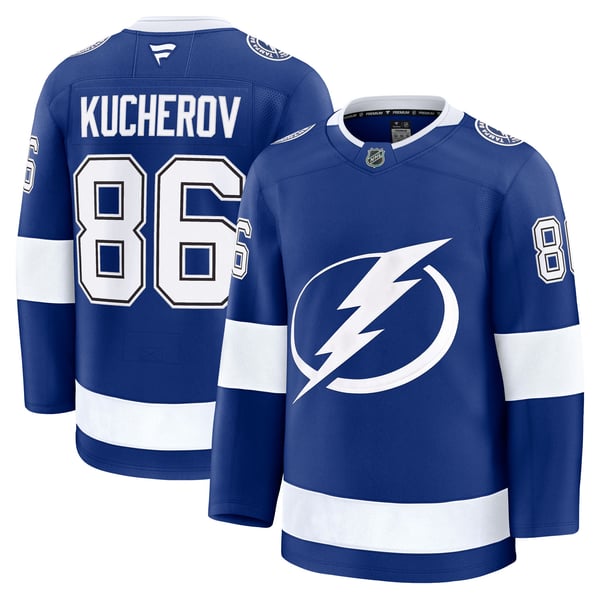 Men's Tampa Bay Lightning Nikita Kucherov Fanatics Blue Home Premium Jersey - Image 2