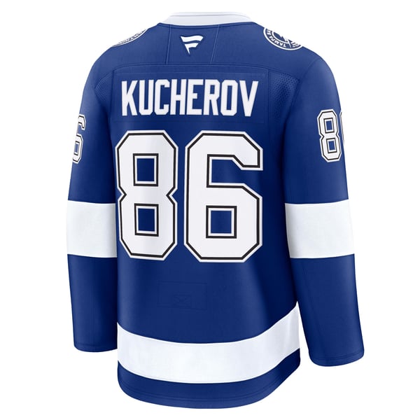 Men's Tampa Bay Lightning Nikita Kucherov Fanatics Blue Home Premium Jersey - Image 4