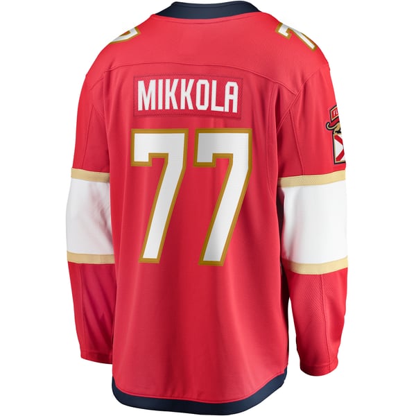 Men's Florida Panthers Niko Mikkola Fanatics Red  Premier Breakaway Player Jersey - Image 4