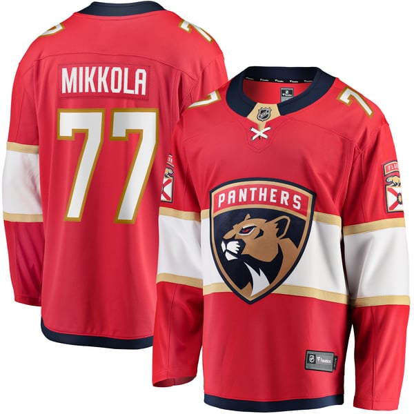 Men's Florida Panthers Niko Mikkola Fanatics Red  Premier Breakaway Player Jersey - Image 1