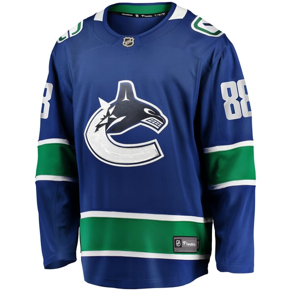Men's Vancouver Canucks Nils Aman Fanatics Blue Home Premier Breakaway Player Jersey - Image 3