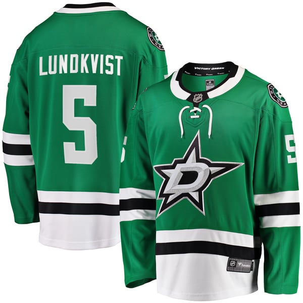Men's Dallas Stars Nils Lundkvist Fanatics Kelly Green Home Premier Breakaway Player Jersey - Image 2