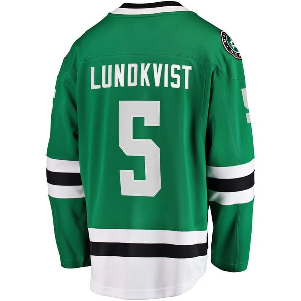 Men's Dallas Stars Nils Lundkvist Fanatics Kelly Green Home Premier Breakaway Player Jersey - Image 4